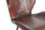 GINER Y COLOMER Taburete de Cuero Natural y Pata Metal Set 2 Unidades